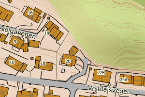 Kartbilde fra WMS-tjeneste av avviket