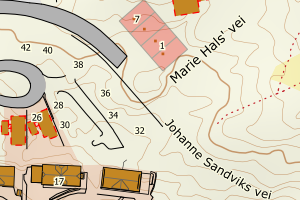 Kartbilde fra WMS-tjeneste av avviket