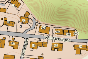 Kartbilde fra WMS-tjeneste av avviket