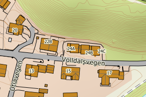 Kartbilde fra WMS-tjeneste av avviket