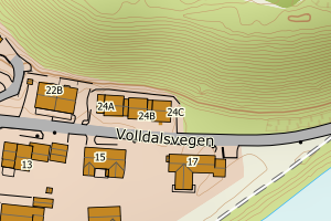 Kartbilde fra WMS-tjeneste av avviket