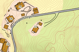 Kartbilde fra WMS-tjeneste av avviket