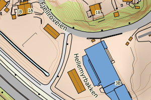Kartbilde fra WMS-tjeneste av avviket