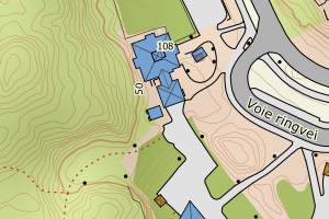 Kartbilde fra WMS-tjeneste av avviket