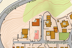 Kartbilde fra WMS-tjeneste av avviket