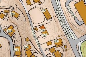 Kartbilde fra WMS-tjeneste av avviket