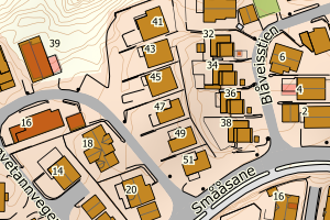 Kartbilde fra WMS-tjeneste av avviket
