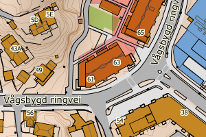 Kartbilde fra WMS-tjeneste av avviket