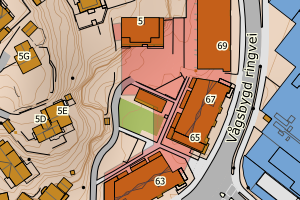 Kartbilde fra WMS-tjeneste av avviket