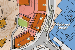 Kartbilde fra WMS-tjeneste av avviket