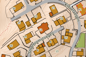Kartbilde fra WMS-tjeneste av avviket