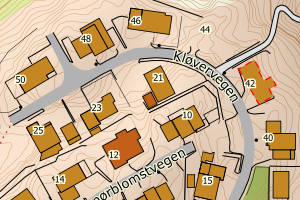 Kartbilde fra WMS-tjeneste av avviket