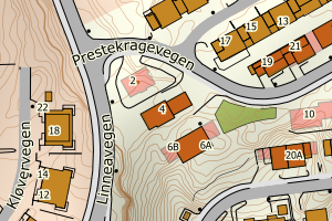Kartbilde fra WMS-tjeneste av avviket