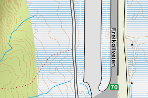 Kartbilde fra WMS-tjeneste av avviket
