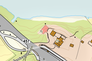 Kartbilde fra WMS-tjeneste av avviket