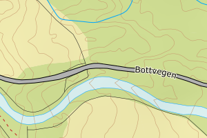 Kartbilde fra WMS-tjeneste av avviket