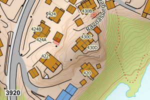 Kartbilde fra WMS-tjeneste av avviket