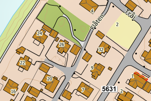 Kartbilde fra WMS-tjeneste av avviket