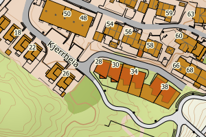 Kartbilde fra WMS-tjeneste av avviket