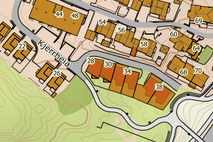 Kartbilde fra WMS-tjeneste av avviket