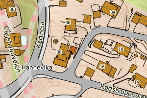 Kartbilde fra WMS-tjeneste av avviket