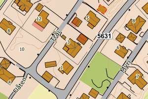 Kartbilde fra WMS-tjeneste av avviket