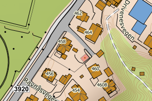Kartbilde fra WMS-tjeneste av avviket