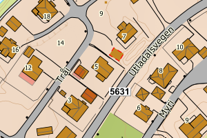 Kartbilde fra WMS-tjeneste av avviket