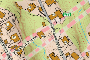 Kartbilde fra WMS-tjeneste av avviket