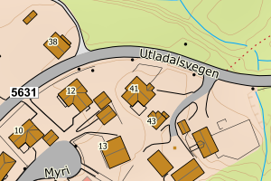 Kartbilde fra WMS-tjeneste av avviket