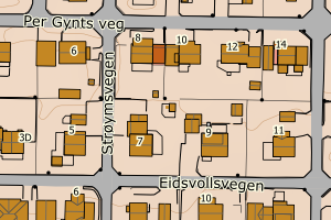 Kartbilde fra WMS-tjeneste av avviket