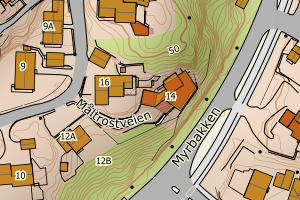 Kartbilde fra WMS-tjeneste av avviket
