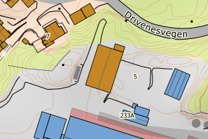 Kartbilde fra WMS-tjeneste av avviket