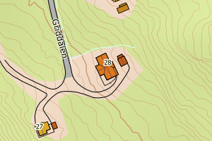 Kartbilde fra WMS-tjeneste av avviket