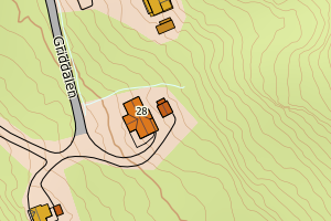 Kartbilde fra WMS-tjeneste av avviket