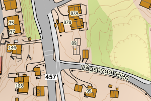 Kartbilde fra WMS-tjeneste av avviket