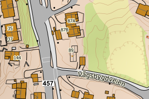 Kartbilde fra WMS-tjeneste av avviket