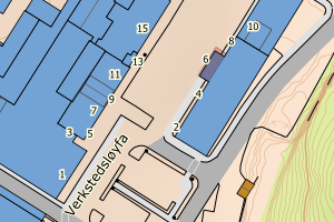 Kartbilde fra WMS-tjeneste av avviket
