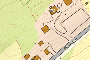 Kartbilde fra WMS-tjeneste av avviket