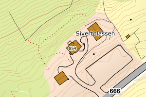 Kartbilde fra WMS-tjeneste av avviket