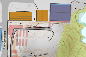 Kartbilde fra WMS-tjeneste av avviket