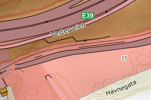 Kartbilde fra WMS-tjeneste av avviket