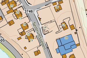 Kartbilde fra WMS-tjeneste av avviket
