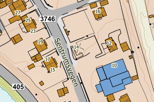 Kartbilde fra WMS-tjeneste av avviket