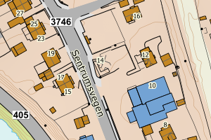 Kartbilde fra WMS-tjeneste av avviket