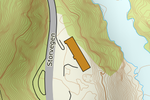 Kartbilde fra WMS-tjeneste av avviket