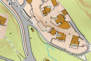 Kartbilde fra WMS-tjeneste av avviket