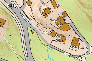 Kartbilde fra WMS-tjeneste av avviket