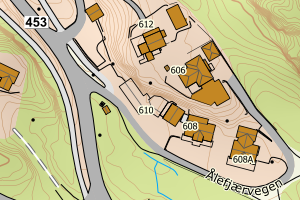 Kartbilde fra WMS-tjeneste av avviket