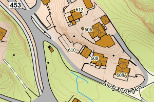 Kartbilde fra WMS-tjeneste av avviket